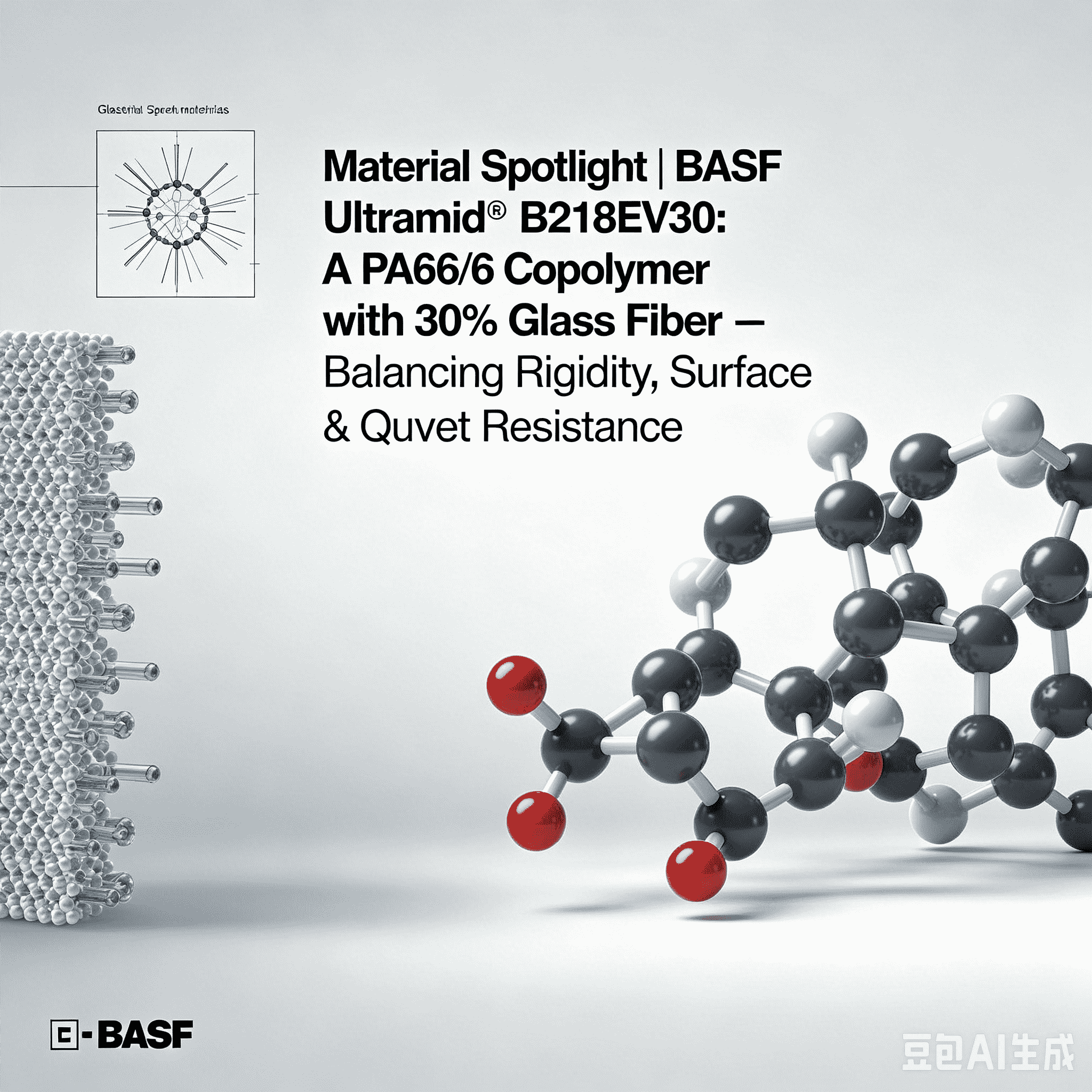 ပစ္စည်းအလေးပေး | BASF Ultramid® B218EV30- 30% Glass Fiber ပါရှိသော PA66/6 Copolymer - တောင့်တင်းမှု၊ မျက်နှာပြင် အရည်အသွေးနှင့် အပူဒဏ်ကို ဟန်ချက်ညီစေသည်