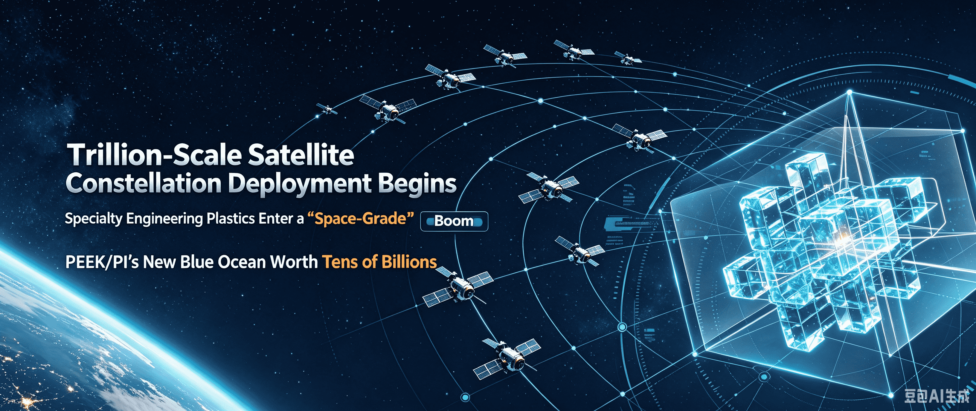 Trillion-Scale Satellite Constellation ဖြန့်ကျက်မှု စတင်သည်- အထူးအင်ဂျင်နီယာ ပလတ်စတစ်များသည် 